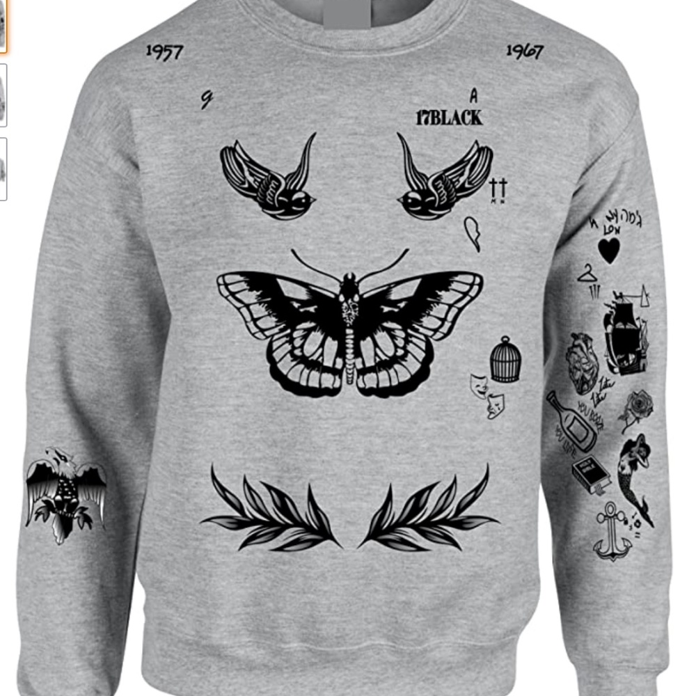 Harry Styles Tattoo Sweatshirt, NWT, L